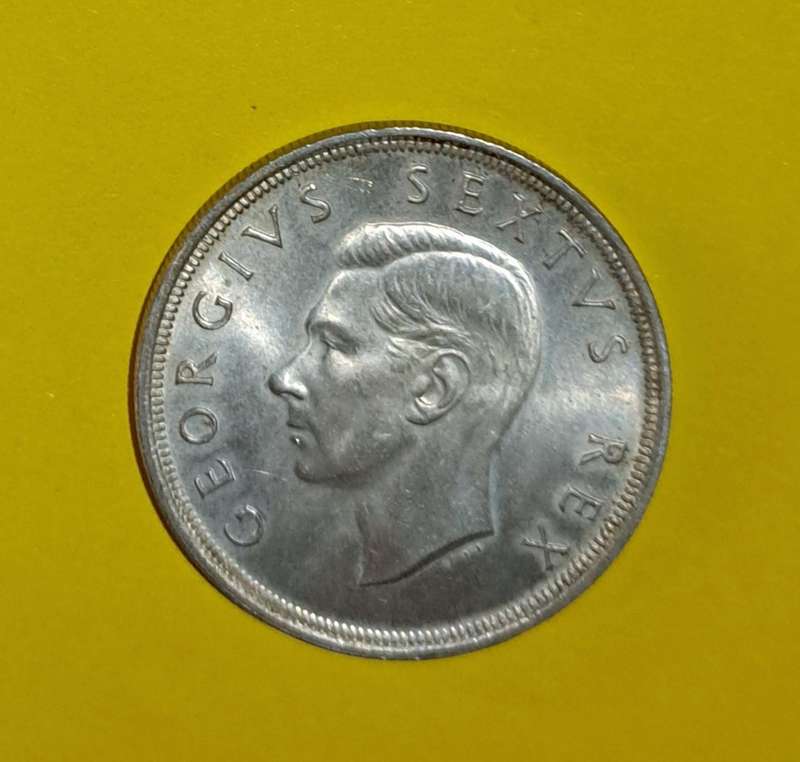 South Africa 1952 Five Shillings Coin " Silver "