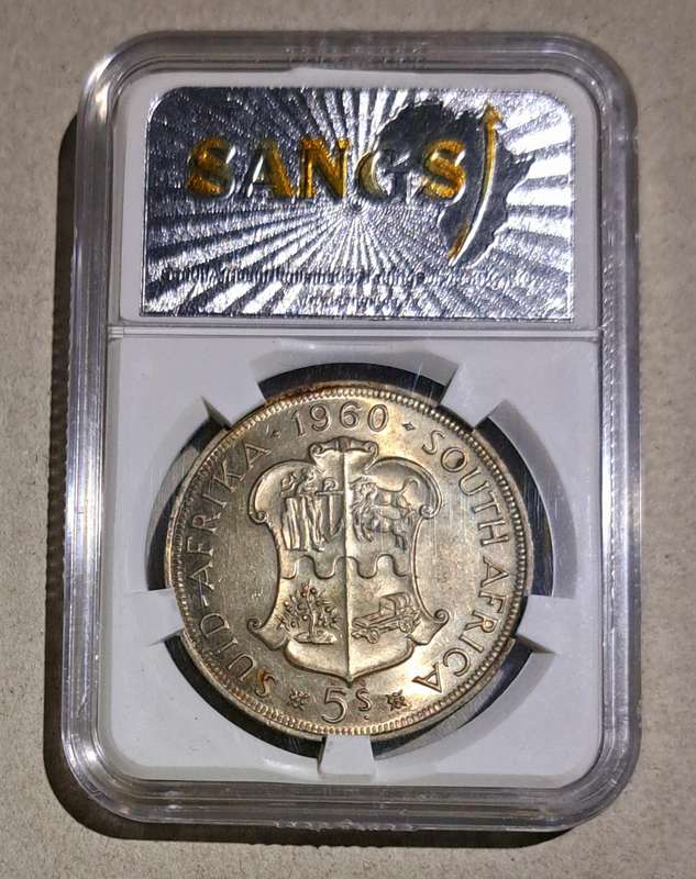 1960 S.A. Crown  (5/-) SANGS graded UB 58