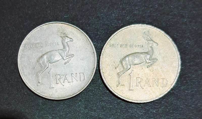"1966 & 1967"  2 S.A.  R1 Silver coins  " 80% Silver "