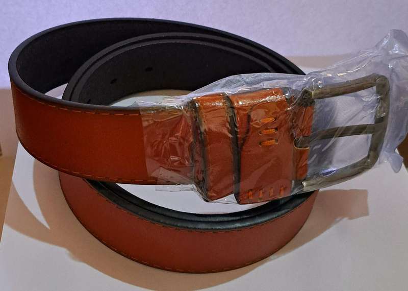 Men's Leather Belt Light Brown  120cm/ Fit 34" -40" ) A1 " New "
