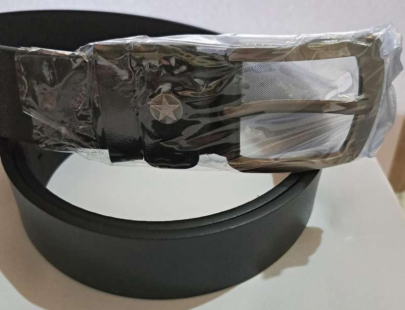 Men's Leather Belt Black  ( 120cm/ Fit 34" -40" )" 2 of 2 " New "