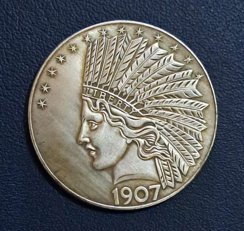 1907  Ten Dollar Coin - Great American  "Commemorative Coin" ( 2 of 2 )Crown Size Coin