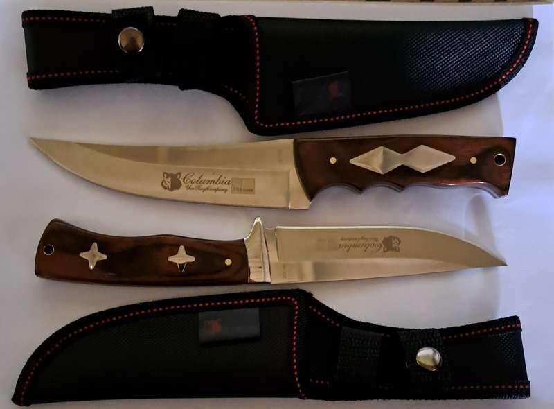 2 Columbia USA Saber Hunting Knives 24cm with Belt Sheath " New "B"