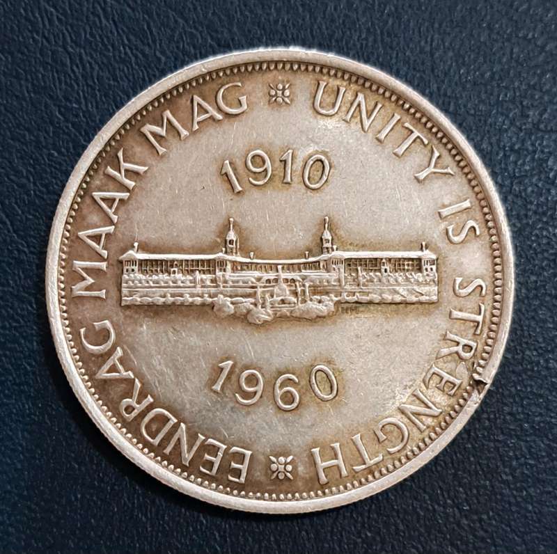 South Africa Silver 1960 5 Shillings Coin.