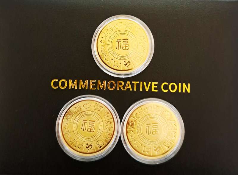 3 pc's Year of the Horse Commemorative Coin Set 1 .Gold Plated