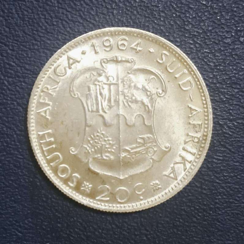 1964 S.A. 20c "Two Shillings " Silver Coin.