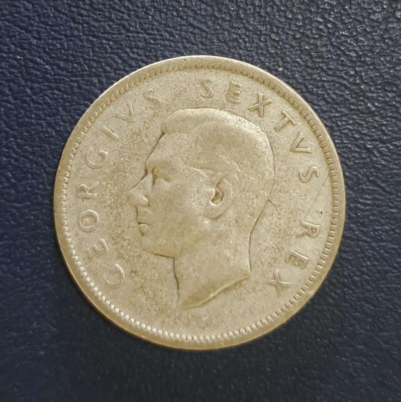 1952 S.A. Two Shillings Silver Coin.