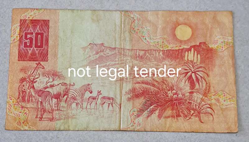South Africa Fifty Rand Bank Note "CL Stals" AB 5382959 E.