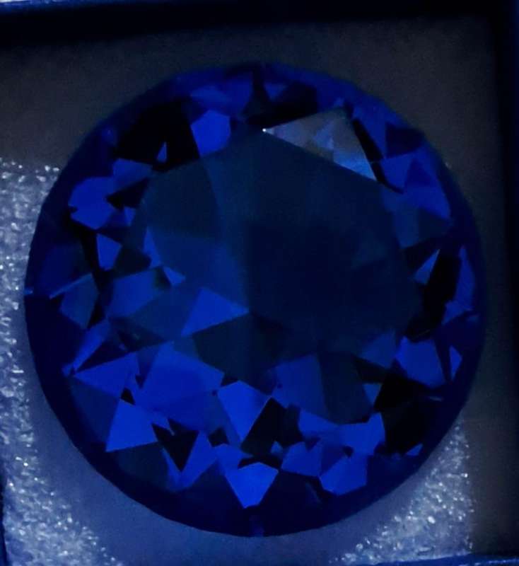 60mm ( 2.36in) Big Crystal Rhinestone in Diamond Shape "Lake-Blue" Lovely, Excellent, item in Box.