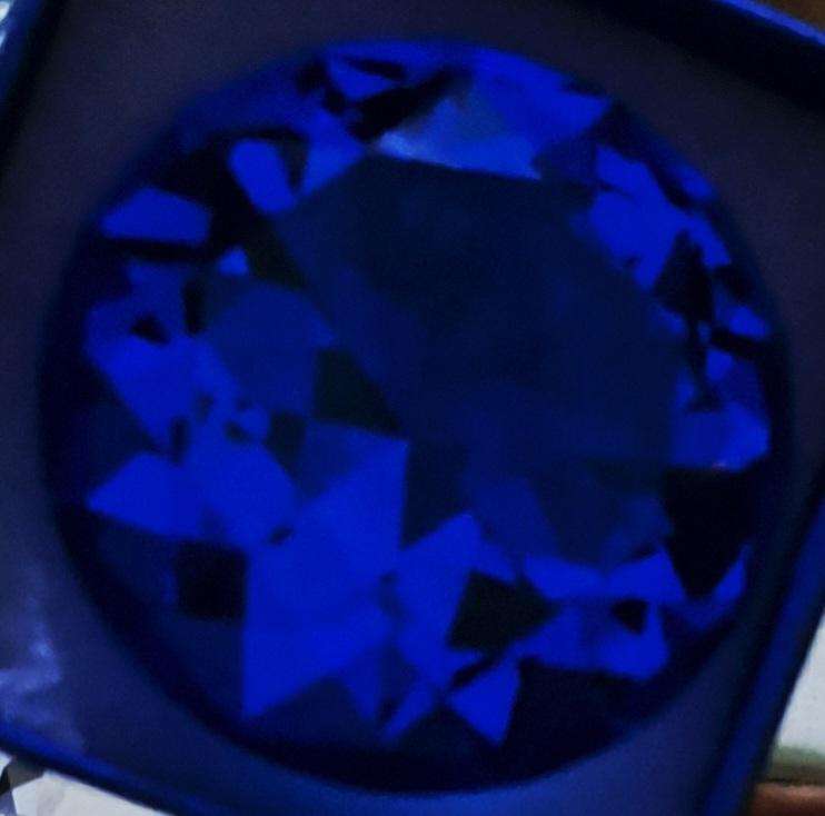 60mm ( 2.36in) Big Crystal Rhinestone in Diamond Shape "Lake-Blue" Lovely, Excellent, item in Box.