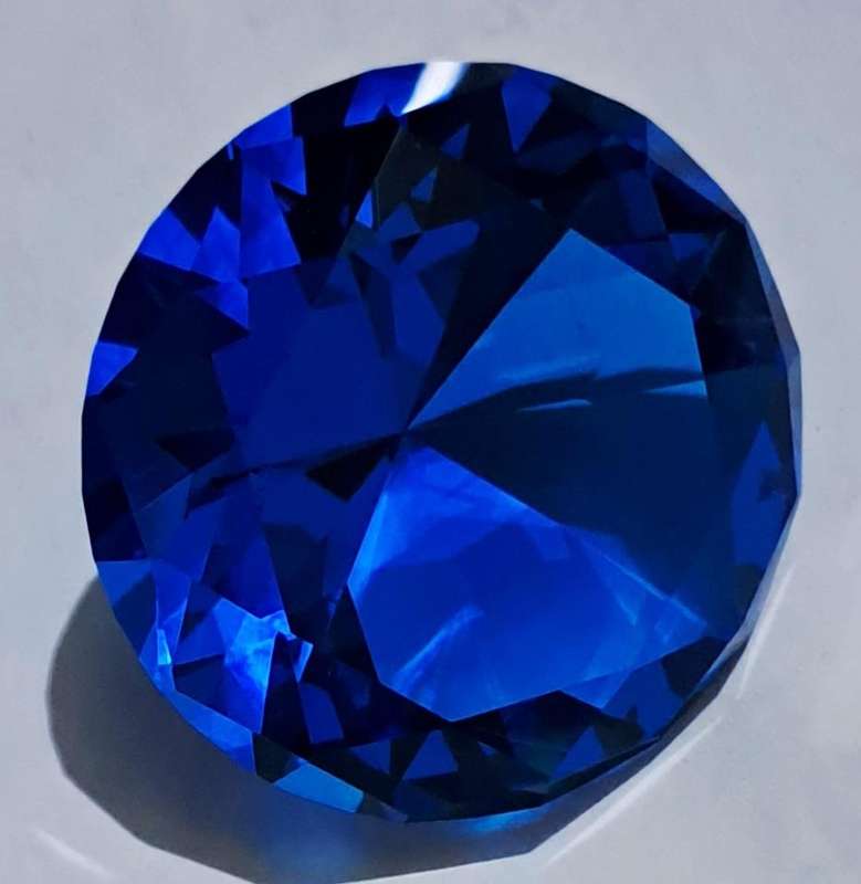 60mm ( 2.36in) Big Crystal Rhinestone in Diamond Shape "Lake-Blue" Lovely, Excellent, item in Box.