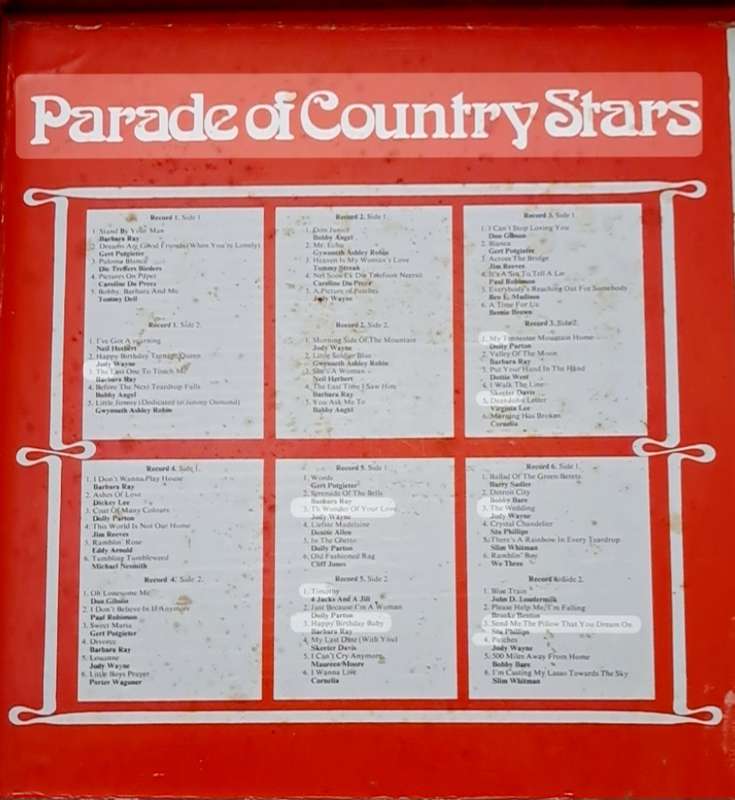 **RARE**PARADE OF COUNTRY STARS* (NO.1 TO NO 6)* VINTAGE *6 - LP'S*   IN ORIGINAL BOX.**1962-1975**
