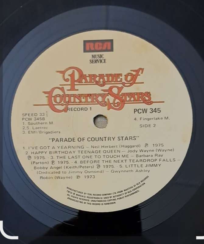 **RARE**PARADE OF COUNTRY STARS* (NO.1 TO NO 6)* VINTAGE *6 - LP'S*   IN ORIGINAL BOX.**1962-1975**