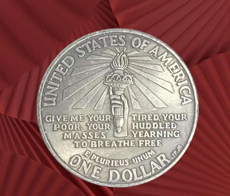 1906 Ellis Island Liberty Commemorative One Dollar Coin. "Grown Size Coin"  ( 1 of 2 )