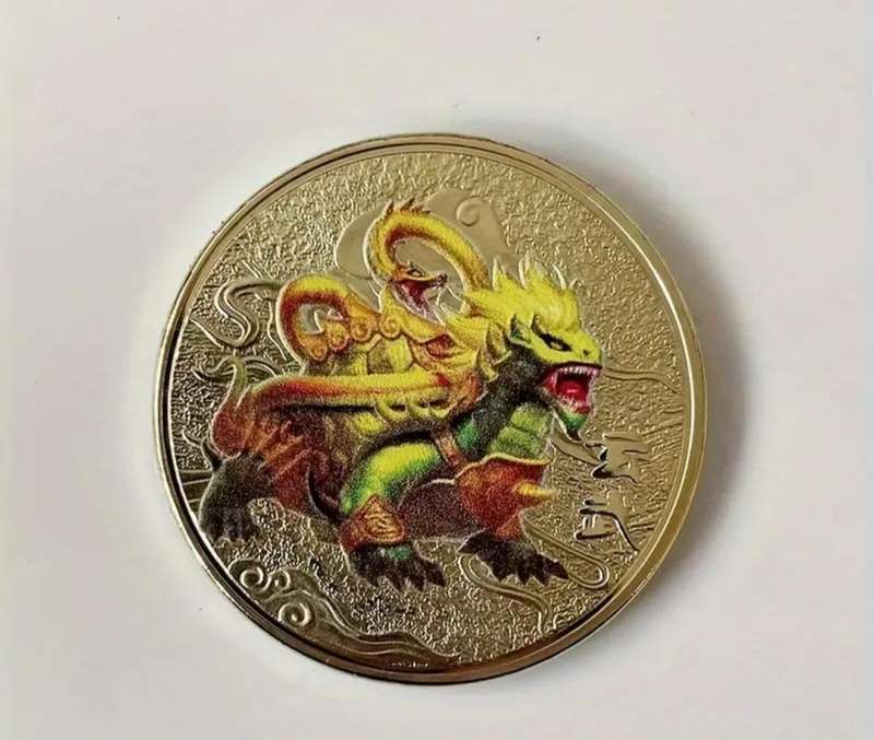 Vintage Chinese Mythical Creatures "4 Commemorative coins " Four Guardian Beast" Crown Size "