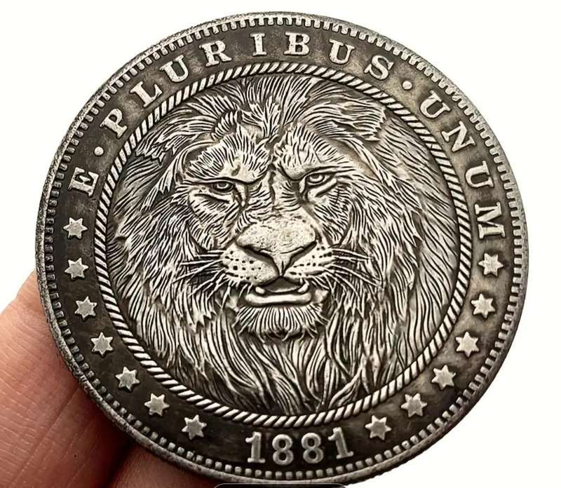 1881 Vintage Lion Commemorative Coin. ( 2 of 2 )