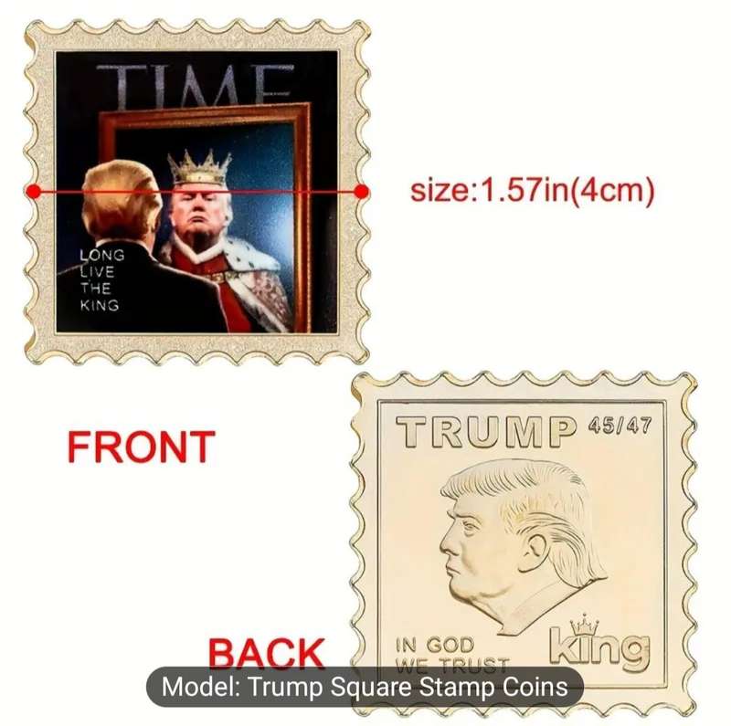 24K Gold Plated Trump 3pcs " Coin/Stemp Set" in Capsule & Velvet Bag" Great Coins "a"