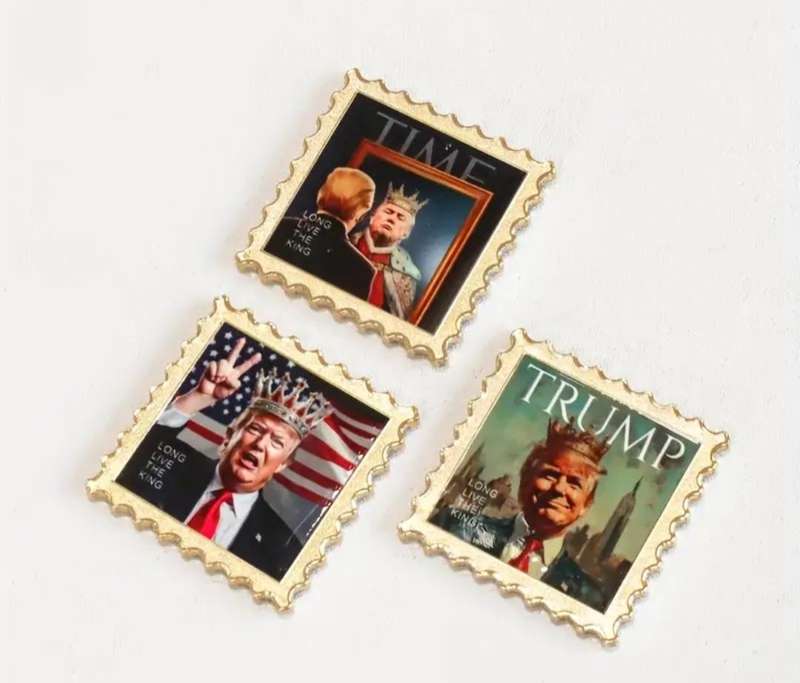 24K Gold Plated Trump 3pcs " Coin/Stemp Set" in Capsule & Velvet Bag" Great Coins "a"