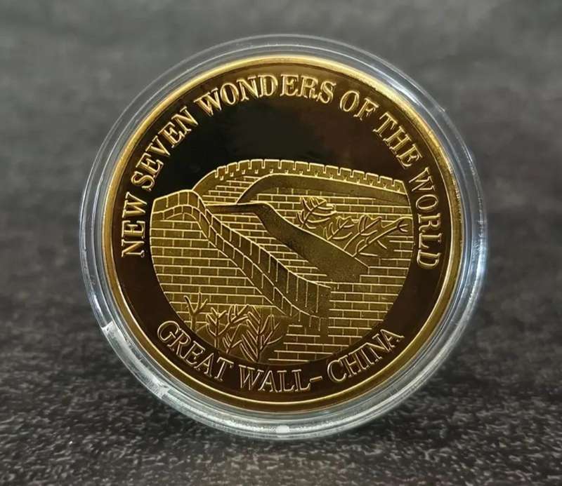 New Seven Wonders of The World Gold Plated 7 Coin Set.