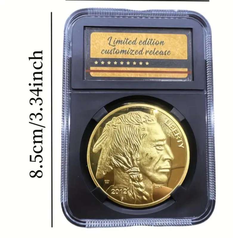 Limited Edition 2012 U.S. Buffalo $50 Commemorative Coin in Box.Gold Plated