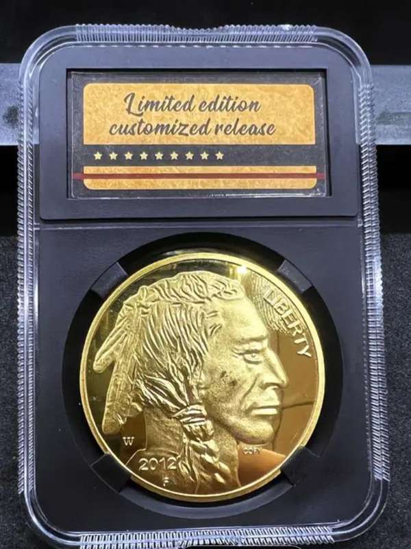 Limited Edition 2022 U.S. Buffalo $50 Commemorative Coin in Box.Gold Plated