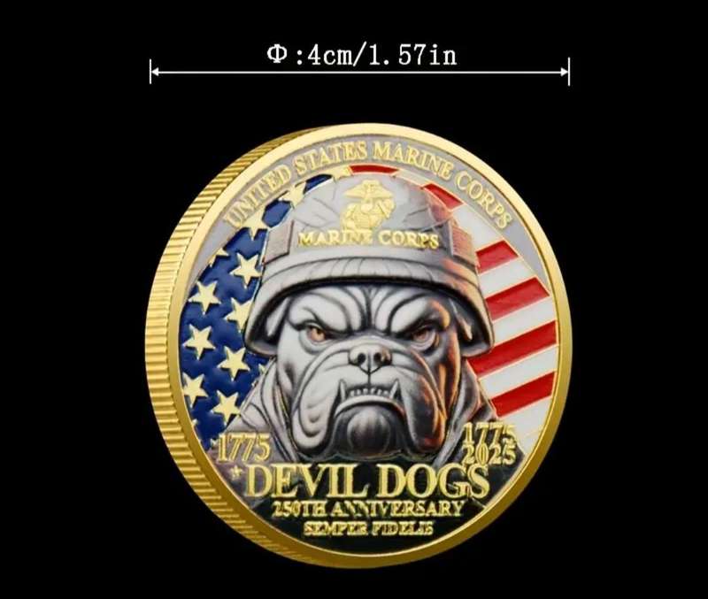 The Devil Dogs Anniversary Coin in Capsule  New
