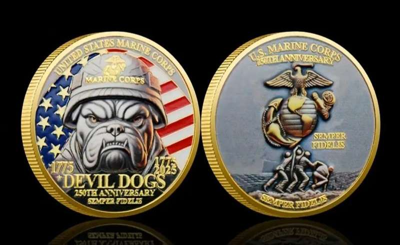 The Devil Dogs Anniversary Coin in Capsule  New