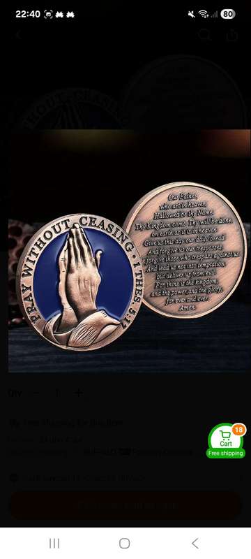 The Lord's Prayer Coin.in Capsule " New "