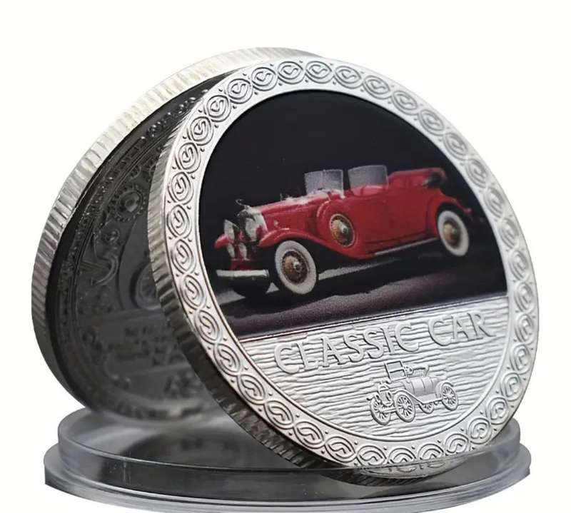 5 pcs Classic Car's Silver Plated Vintage Car Designs  Coins New in Box