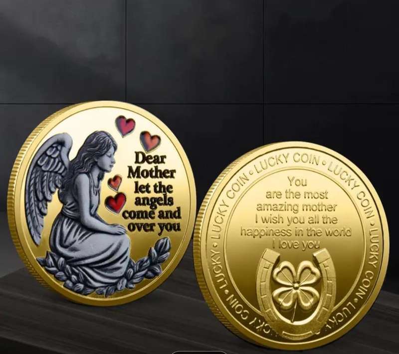 Mother's Day Angel Mom Lucky Coin. Commemorative Coin 40mm