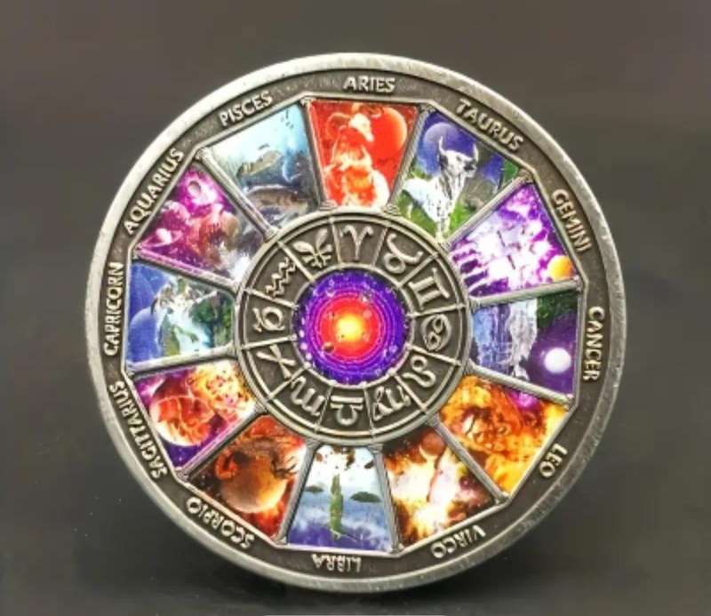 Zodiac Signs Unique Vintage Astrology Commemorative Coin.A