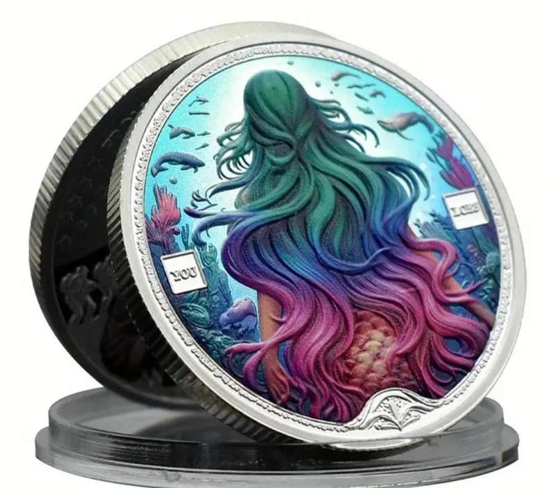 Silver Plated Mermaid Lucky Coin New in Capsule