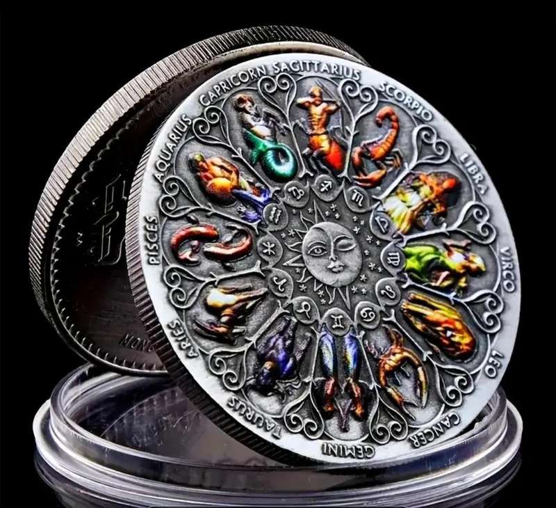 Twelve Constellation Commemorative Coin " Goddess of Fortune  40mm New in Capsule "Silver Plated "