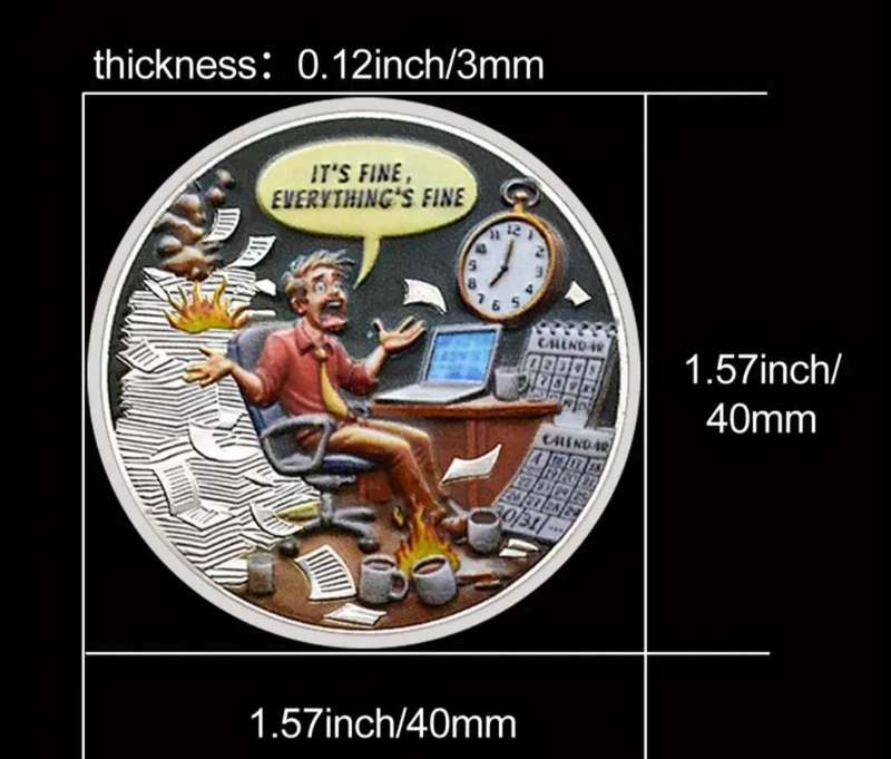 "Responsibility & Pressure" Silver Plated Challenge Coin New in Capsule "Crown Size coin "