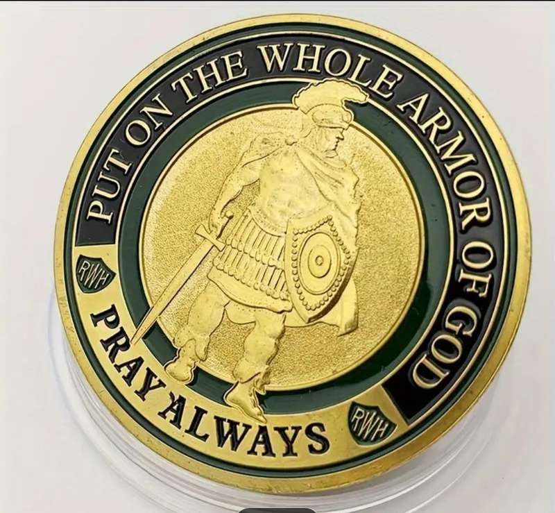 Amor of God Gold Plated Prayer Challenge Coin New in Capsule