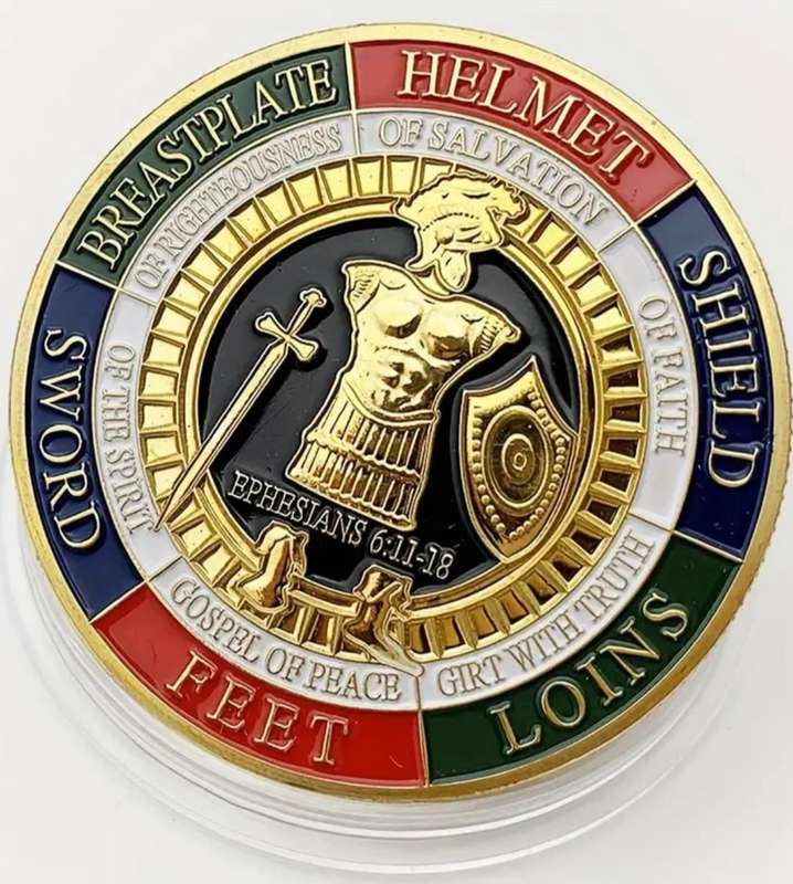 Amor of God Gold Plated Prayer Challenge Coin New in Capsule