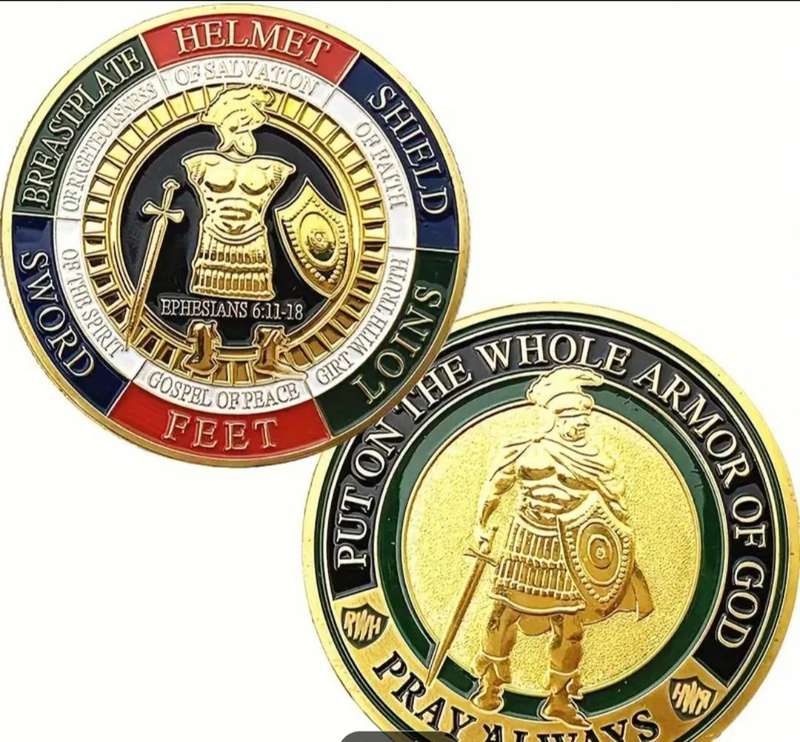 Amor of God Gold Plated Prayer Challenge Coin New in Capsule