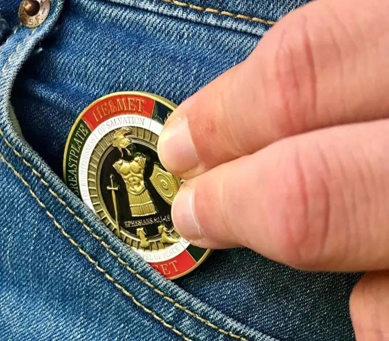 Amor of God Gold Plated Prayer Challenge Coin New in Capsule