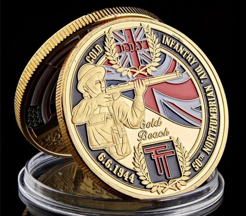 British Infantry Challenge "D-Day" 50th Northumbrian Coin