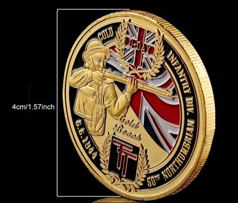 British Infantry Challenge "D-Day" 50th Northumbrian Coin