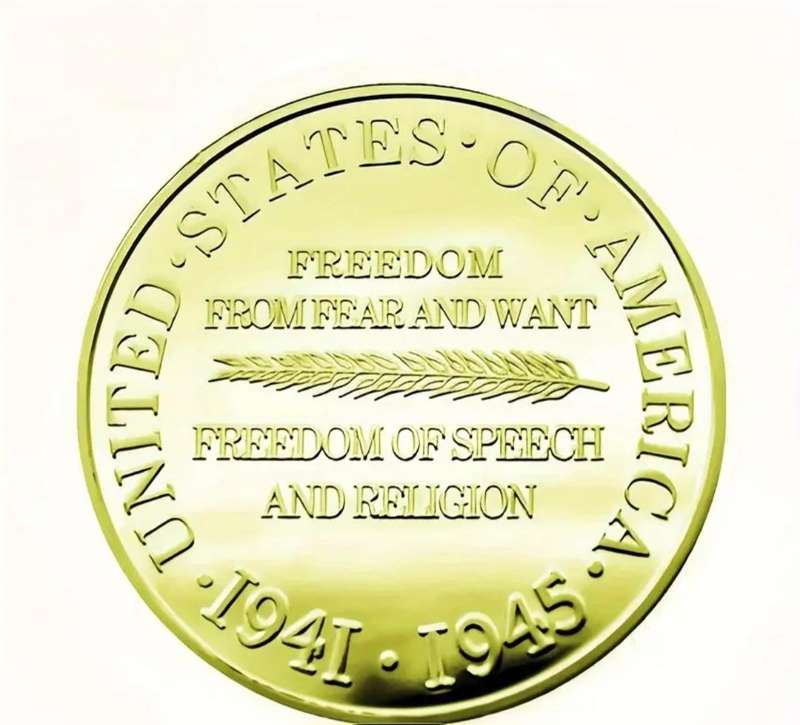 100th Anniversary of World War One Coin Gold Plated  Freedom of Speech & Religion "Great Coin"