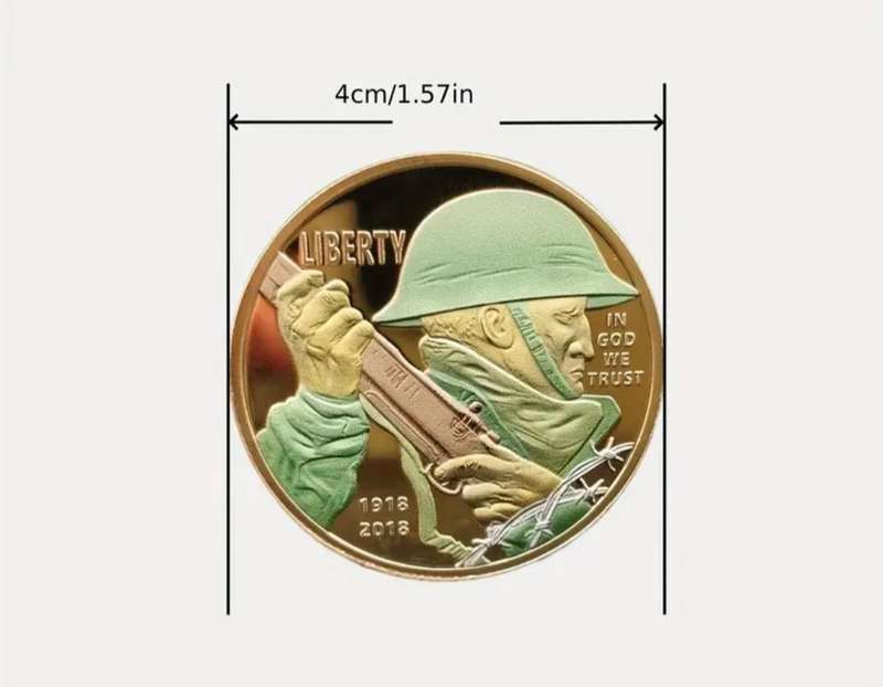 100th Anniversary of World War One Coin Gold Plated  Freedom of Speech & Religion "Great Coin"