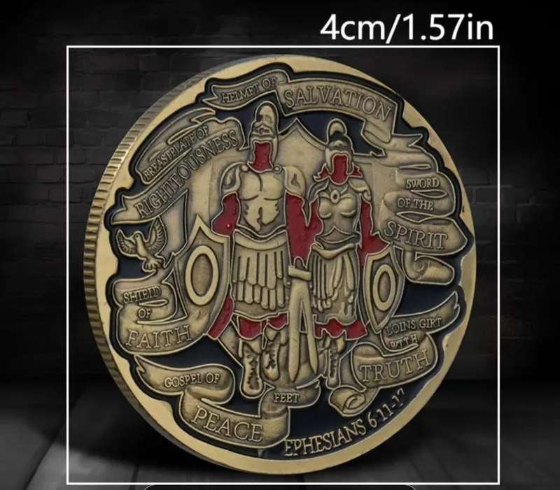 Antique Double Knight Challenge Coin / Crown Size Coin / 40mm in Capsule