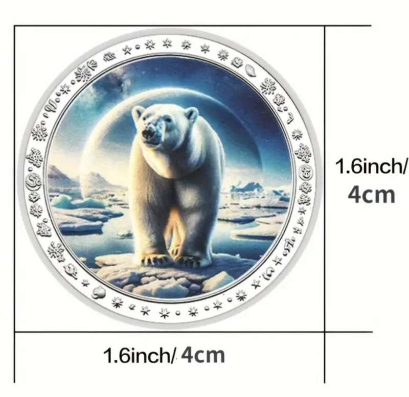 12 pc's Polar Bear Family Coin Set in Box New Silver Plated