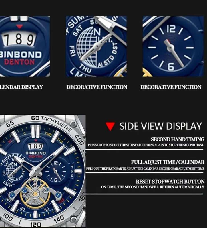 BinBond Quartz Men's Watch,Analog Display Luminous, ,Date Display , 3ATM Water Resistant. New in Box