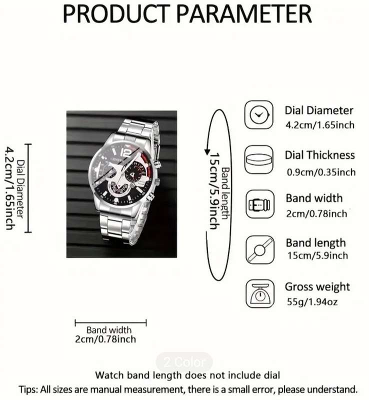 Trendy Silvery Quartz Watch For Men and Women New