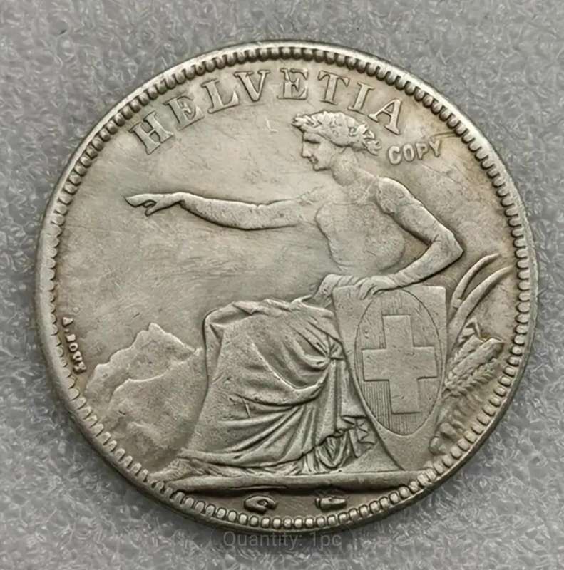 1850 Swiss 5 Frank Commemorative Coin