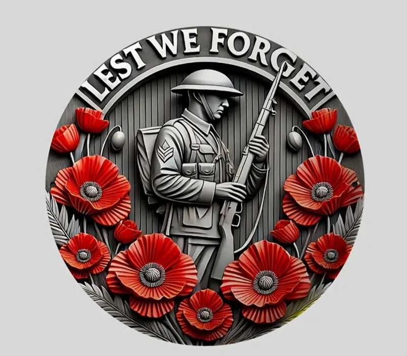 Men's Lest We Froget Military pin Badge/ Brooch.