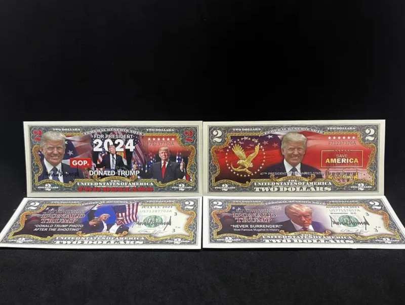 4pcs Donald Trump 2 Dollar Commemorative Collector's Banknotes Set. - Anti-Counterfeit,"Never Bend"