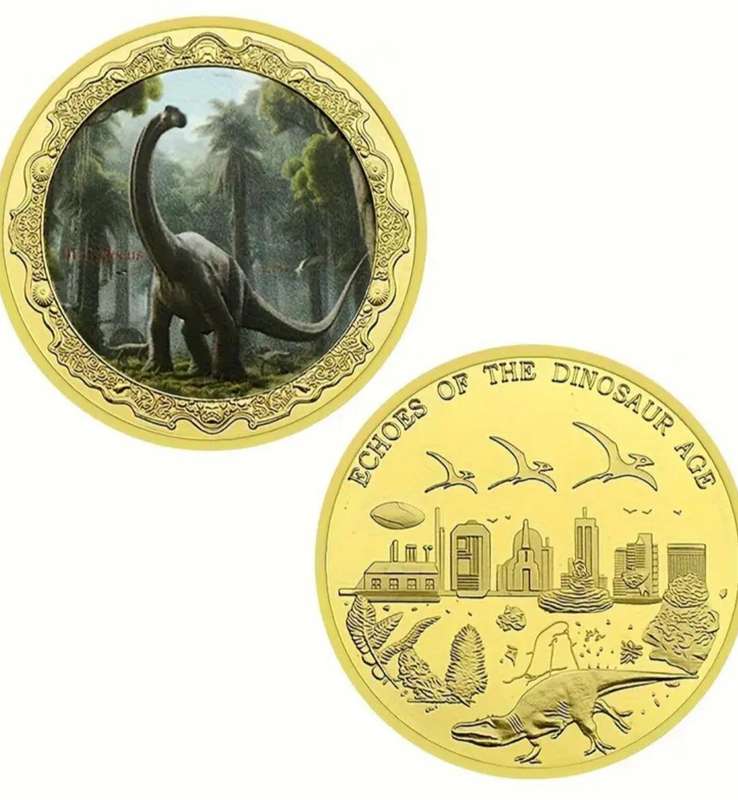 6 Dinosaur Commemorative Coin Set 6 Vintage Designs New